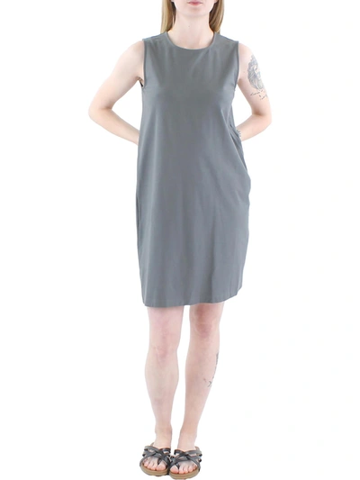 Eileen Fisher Womens Mini Sleeveless Shift Dress In Grey