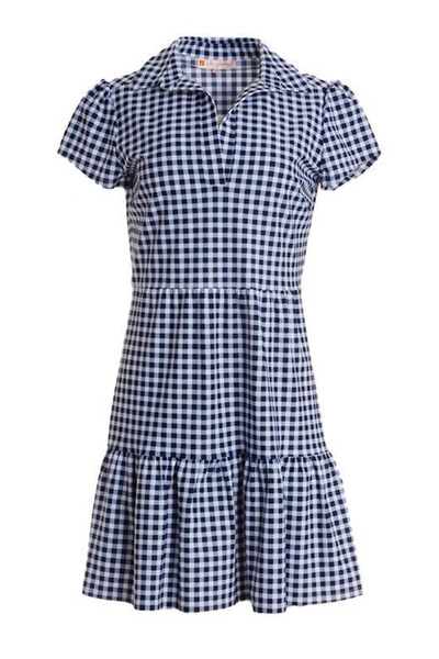 Jude Connally Giselle Gingham Dress In Navy In Blue