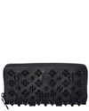 CHRISTIAN LOUBOUTIN CHRISTIAN LOUBOUTIN PANETTONE STUDDED LEATHER ZIP AROUND WALLET