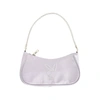 Playboy Nylon Handbag With Rhinestone Handle And Rhinestone Bunny In Silver