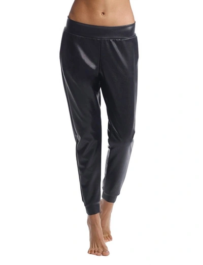 Commando Faux Leather Crop Flare Leggings In Black