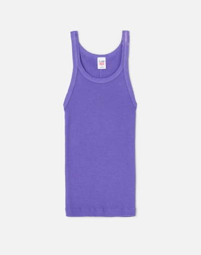 Re/done Ribbed Tank Top In Purple