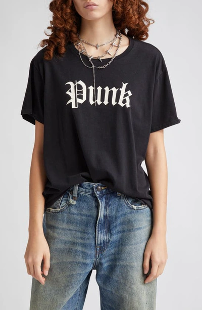 R13 Punk Boyfriend Graphic T-shirt In Black