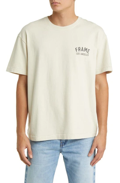 Frame Vintage Logo Graphic T-shirt In Washed Cream