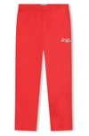 Kenzo Logo-patch Cotton Track Pants In Bright Red