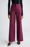 L Agence Livvy Mid-rise Straight-leg Houndstooth Trousers In Pink/ Black Houndstooth