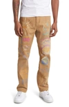 BILLIONAIRE BOYS CLUB WORDLY STENCILED FLAT FRONT CHINOS