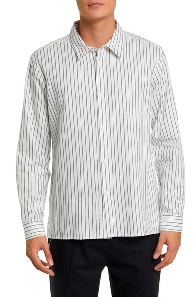 Frame Classic Fit Stripe Cotton Button-up Shirt In Navy Stripe & Nast