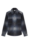Reiss Idaho - Blue Multi Wool Blend Check Overshirt, Xl