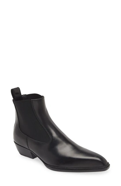 Alexander Wang Slick Smooth Leather Ankle Boot In Black