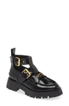 Alexander Wang Carter Box Calf Ankle Strap Boot In Black