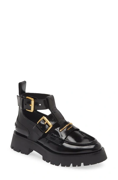 Alexander Wang Carter Box Calf Ankle Strap Boot In Black