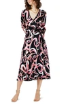 Diane Von Furstenberg Anika Printed Crepe Midi Wrap Dress In Celebration