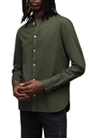 Allsaints Slim Fit Hawthorne Shirt In Dark Ivy Green
