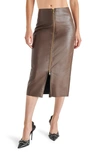Steve Madden Hayes Faux Leather Midi Skirt In Multi