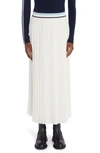 Moncler Pleated Skirt In Silk White