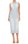 Dl1961 Esme Denim Sleeveless Midi Dress In Lt. Fountain