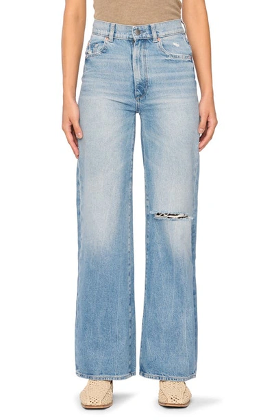 Dl1961 Hepburn Wide-leg High Rise Vintage Jeans In Salton Sea Distresse