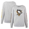 CUCE CUCE HEATHER GRAY PITTSBURGH PENGUINS SEQUIN PULLOVER SWEATSHIRT