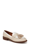 Franco Sarto Carolyn Low Tassel Loafer In Ivory,white Faux Leather
