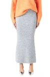 Endless Rose Women's Fuzzy Mermaid Maxi Skirt In Heather Grey