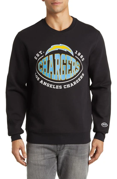 Hugo Boss Boss X Nfl Cotton-blend Sweatshirt With Collaborative Branding In Chargers