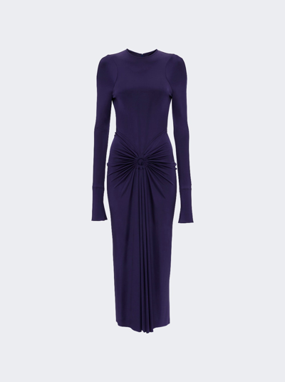 Victoria Beckham Gathered Circle Midi Dress In Ultra Violet