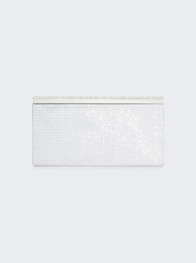 Judith Leiber Grace Crystal Soft Case Clutch In Silver