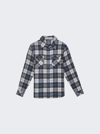 God's True Cashmere Men's Tartan Moonstone-snap Shirt In Pewter And Moonstone