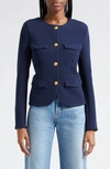 Veronica Beard Women's Kensington Tailored Knit Jacket In Blue