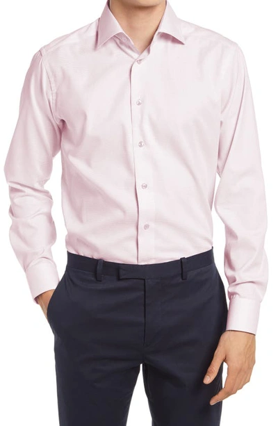 Eton Slim Fit Solid Dress Shirt In Dark Pink