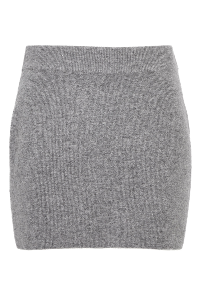 Aexae Ribbed Cashmere Mini Skirt In Grey