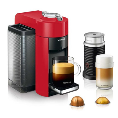 Acedecor Vertuo Espresso Machine With Aeroccino In Red