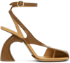 DRIES VAN NOTEN BROWN CUTOUT HEELED SANDALS