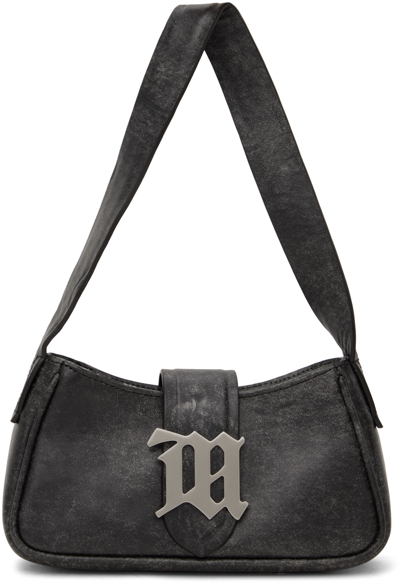 Misbhv Logo-plaque Detail Shoulder Bag In Cracked Black