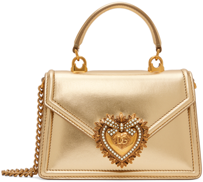 DOLCE & GABBANA GOLD SMALL DEVOTION BAG