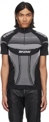 Misbhv Zip-up Performance T-shirt In Black/white
