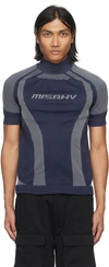 Misbhv Muted Black Stretch Sport T-shirt In Navy/gray