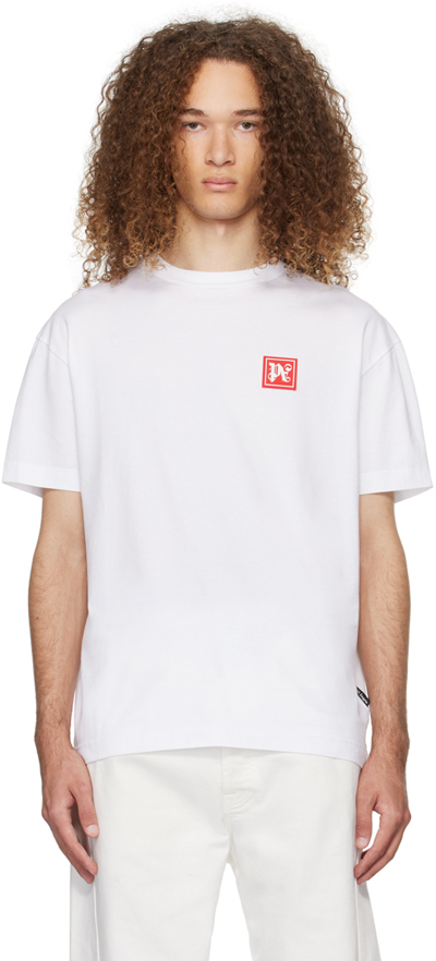 PALM ANGELS WHITE SKI CLUB CLASSIC T-SHIRT