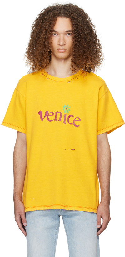 ERL YELLOW 'VENICE' T-SHIRT