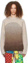 Erl Gradient Mohair Blend Knit With Relaxed Silhouette In Brown