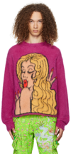 ERL PINK GRAPHIC SWEATER