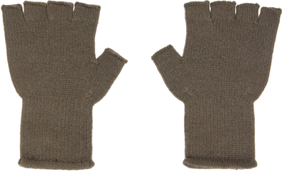 The Elder Statesman Ssense Exclusive Gray Heavy Fingerless Gloves In 214 Driftwood