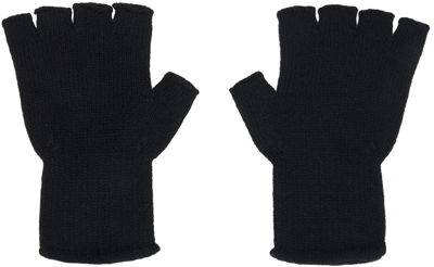 The Elder Statesman Ssense Exclusive Black Heavy Fingerless Gloves In 001 Black