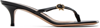 Gianvito Rossi Leather Buckle Thong Sandals In Black