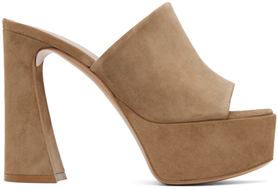 Gianvito Rossi Tan Holly Heeled Sandals In Camel