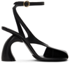 Dries Van Noten Black Asymmetric Heeled Sandals In 900 Black