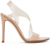 GIANVITO ROSSI BEIGE METROPOLIS 105 HEELED SANDALS