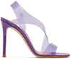 GIANVITO ROSSI PURPLE METROPOLIS 105 HEELED SANDALS