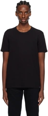 Tom Ford Regular Fit Black T-shirt With Classic Crew Neckline In 002 Black